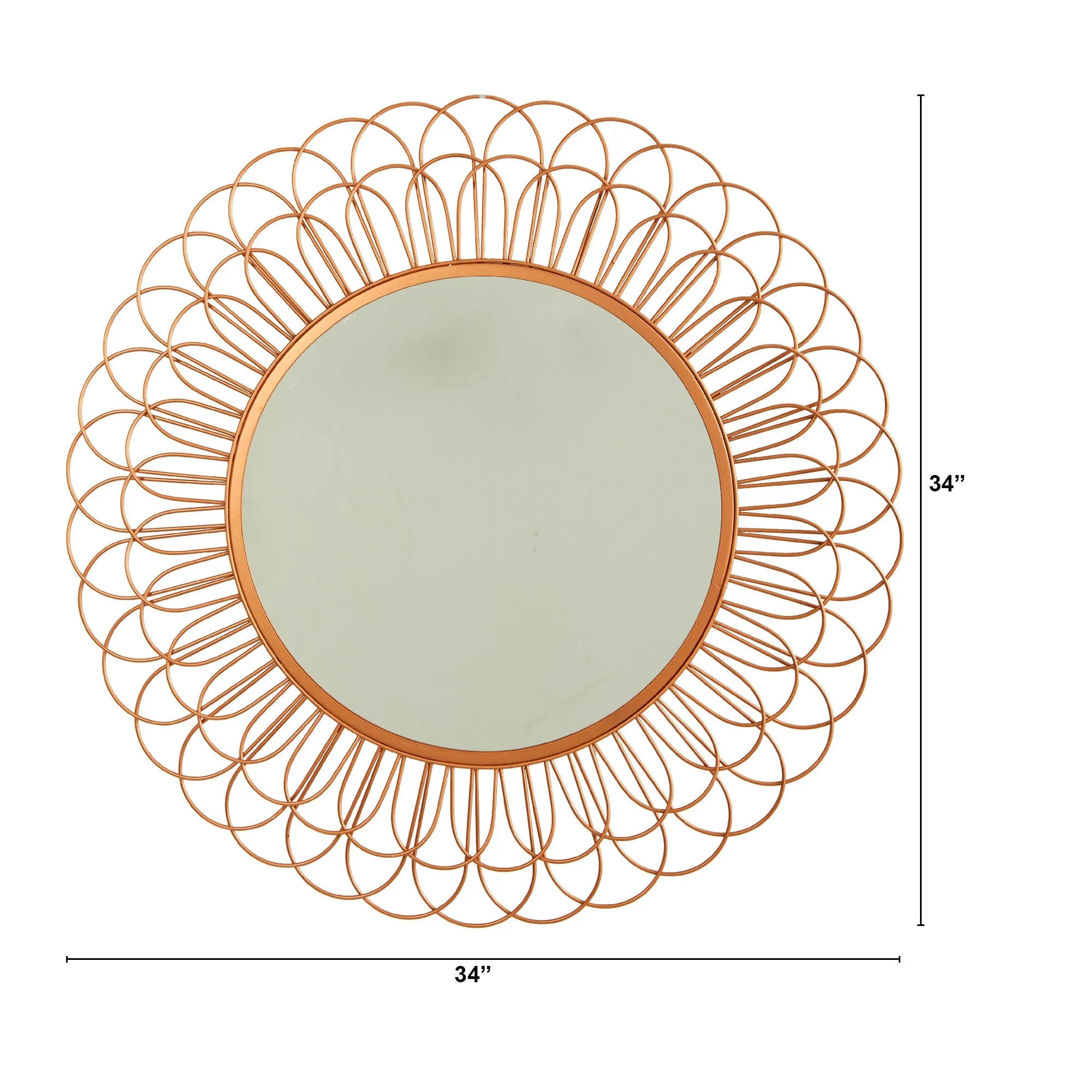34” Scalloped Mirror Wall Decor