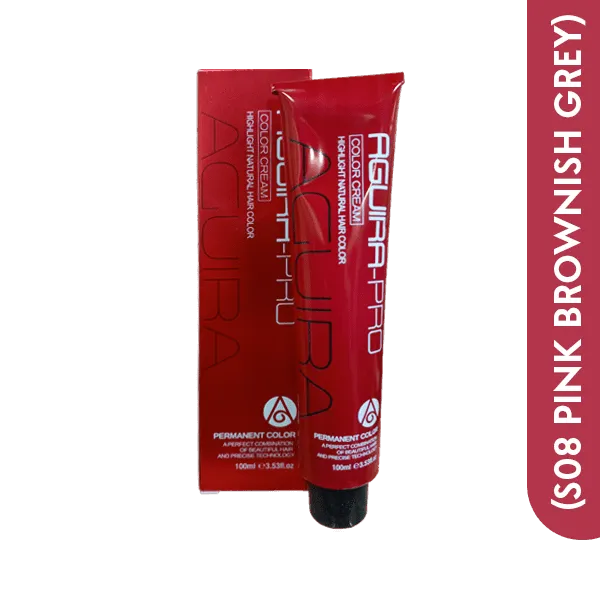 AGUIRA-PRO HAIR COLOR CREAM 100ML (S08 PINK BROWNISH GREY)