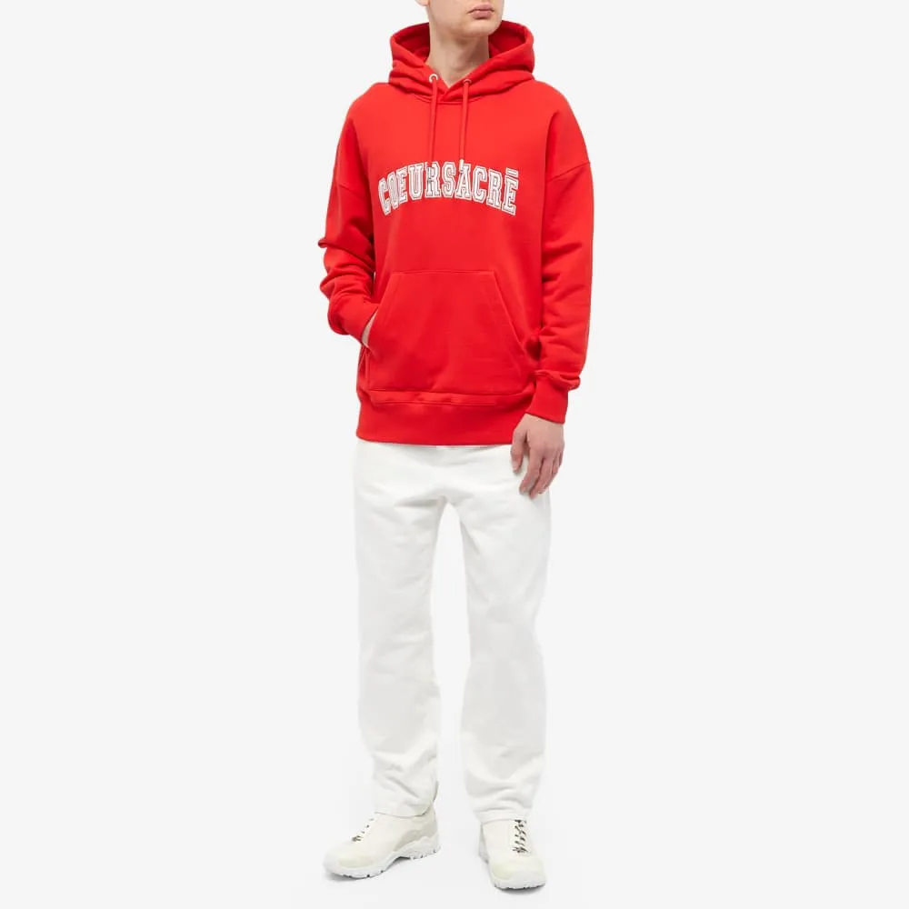 AMI Paris Coeur Sacre Popover hoodie, scarlet