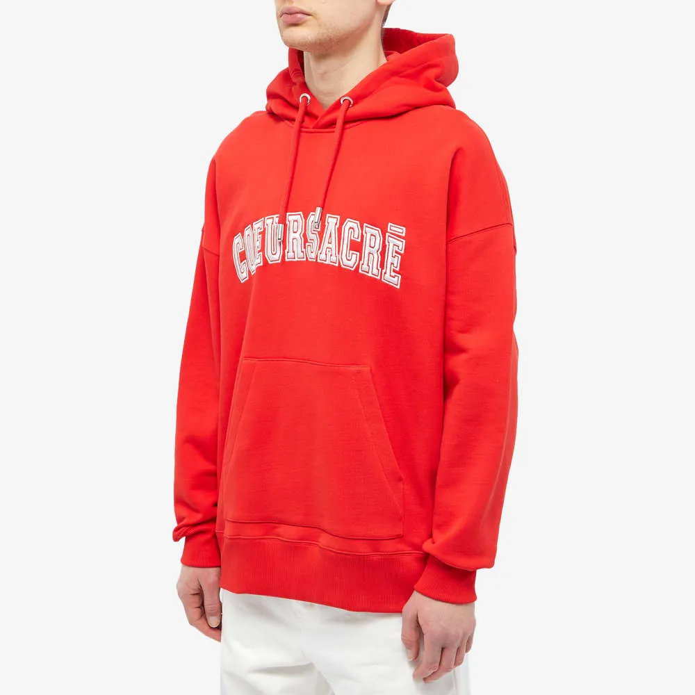 AMI Paris Coeur Sacre Popover hoodie, scarlet
