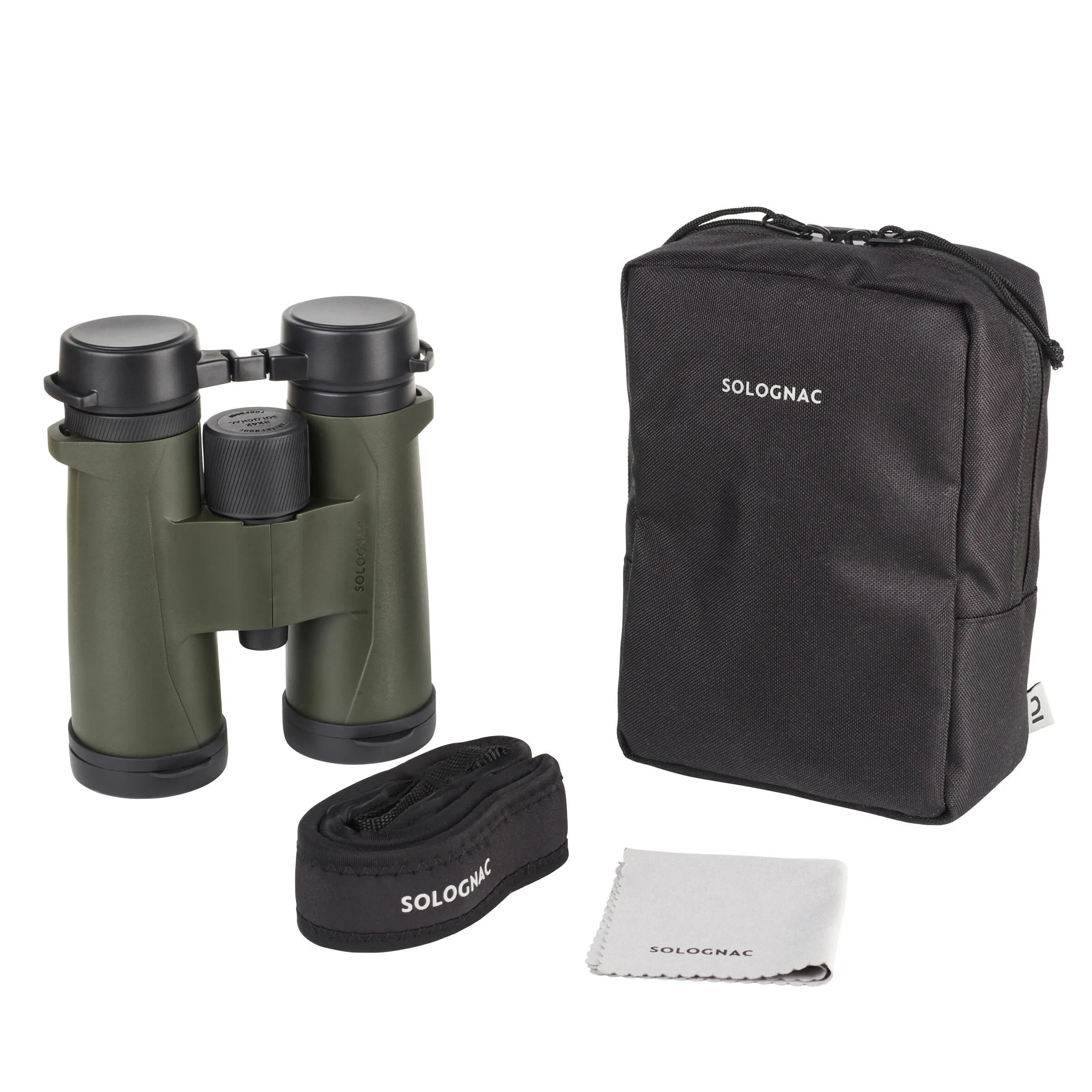 Binoculars 500 10x32 waterproof khaki SOLOGNAC