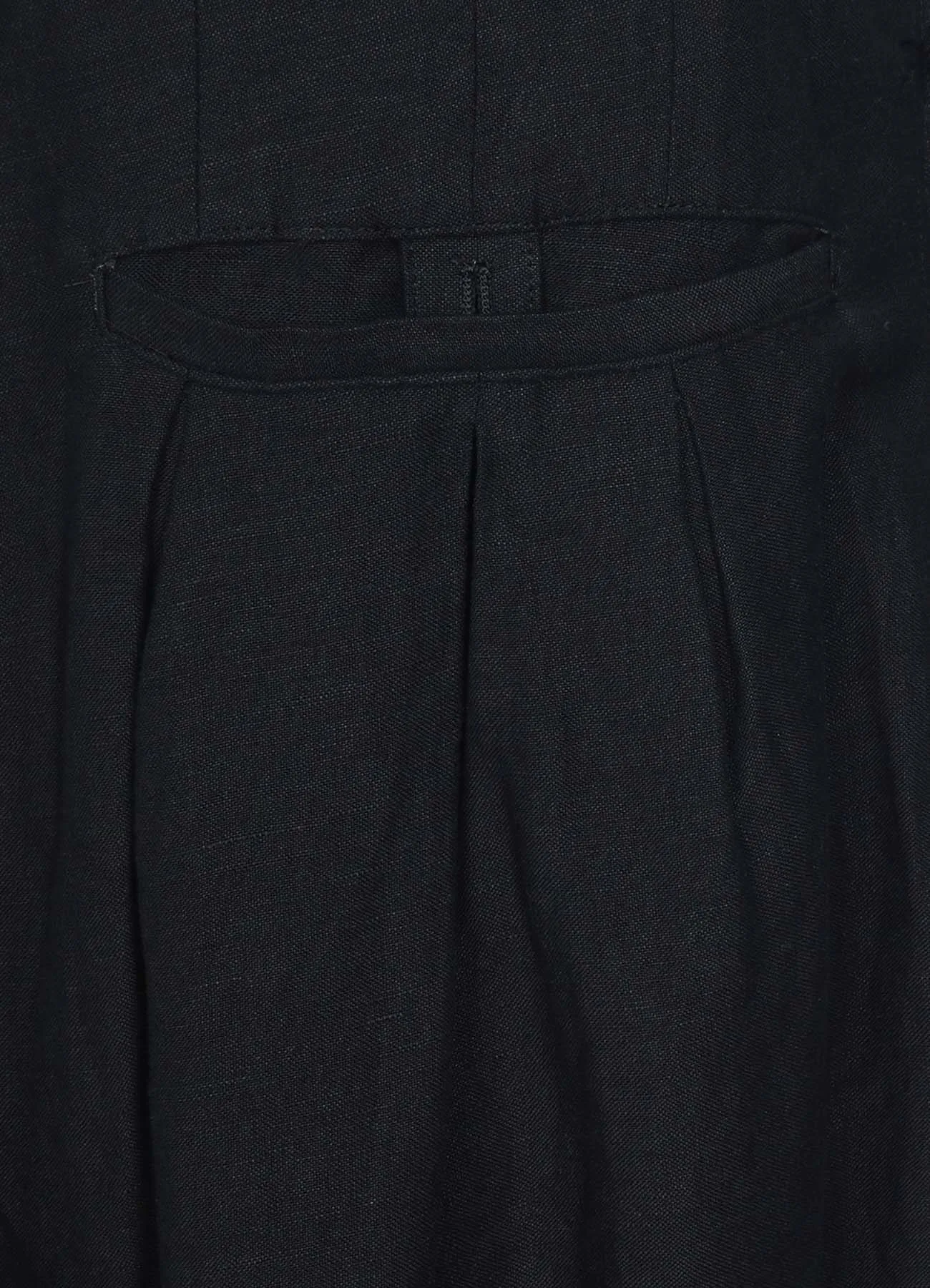 BIO-WASHED DUAL FABRIC 12-PLEATED PANTS WITH SIDE TAPE