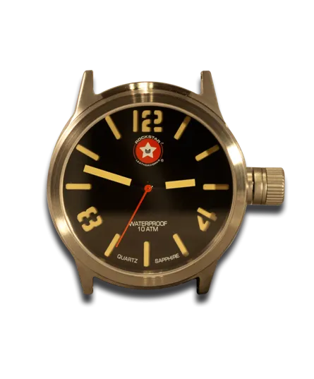 Black & Red 42mm Layered Leather Cuff Watch