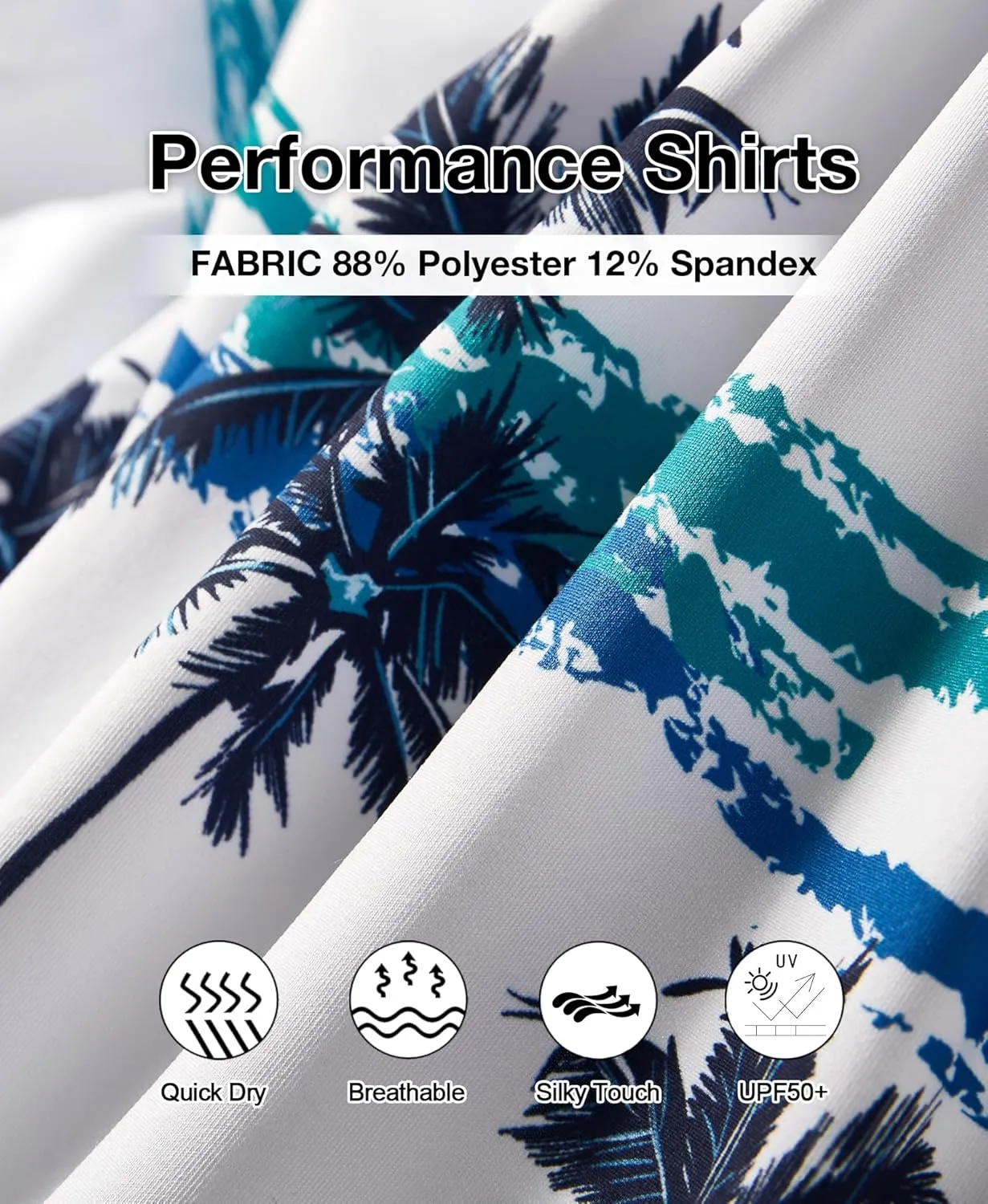 ELETOP Men's Golf Polo Shirts Short Sleeve Moisture Wicking Hawaiian Tropical Polos Performance Golf Shirts for Men Dry Fit