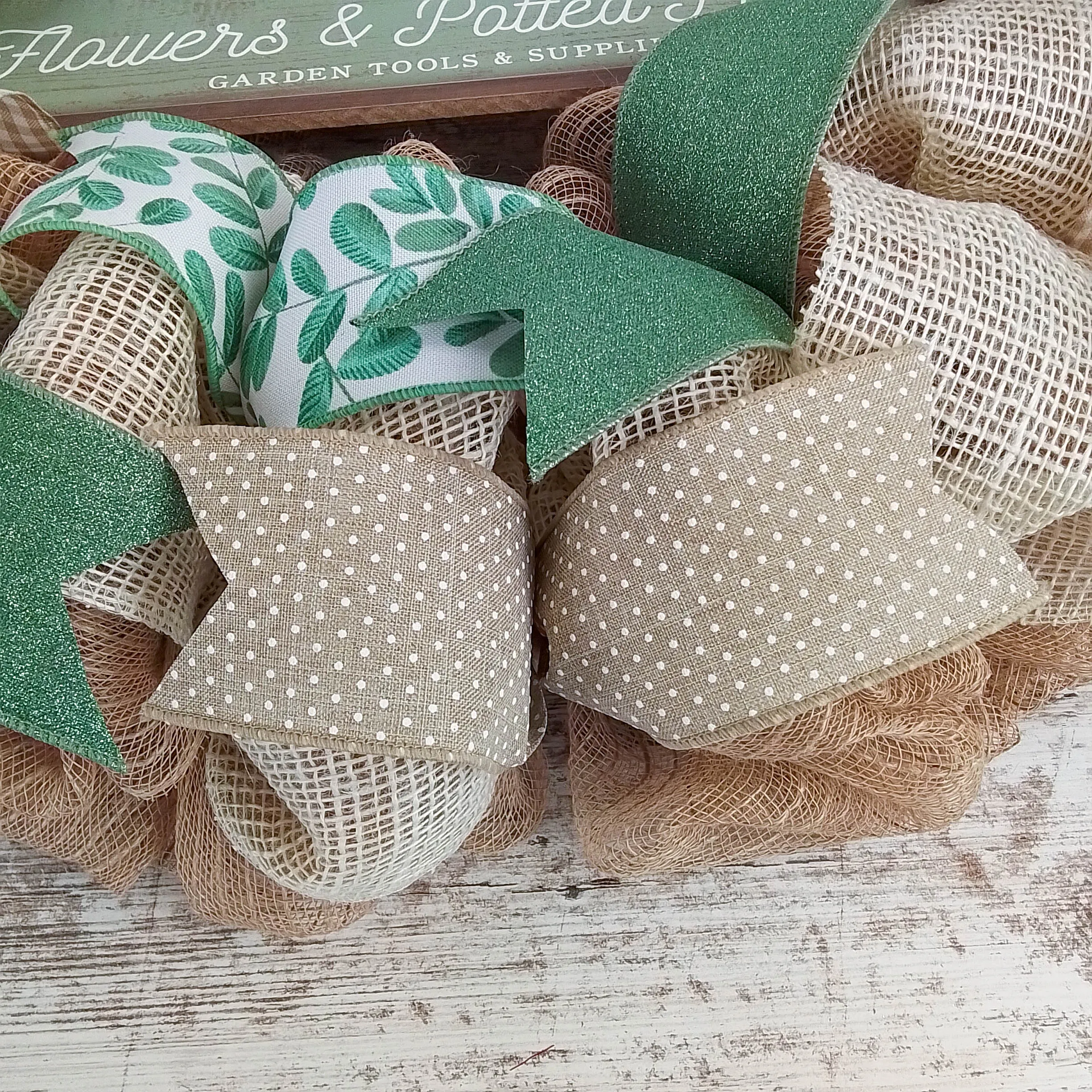 Farmhouse Spring Wreath - Garden Market Decor - Perfect Mother's Day and Gardener Gift