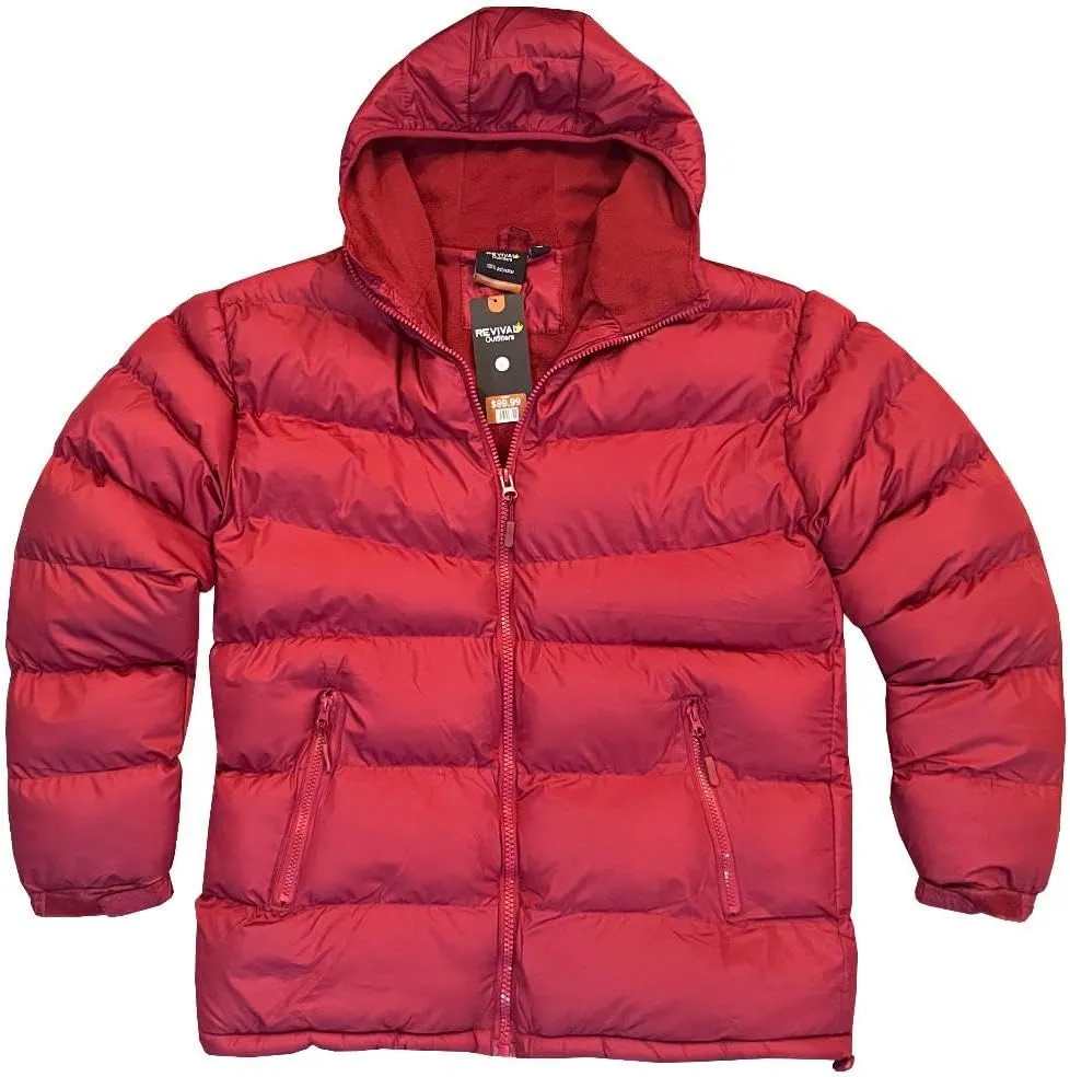 Fort Men's Puffy Winter Padded Mid Weight Warm Jacket for Cold Weather