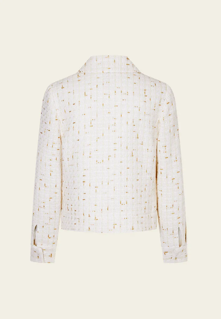 Frayed Slender Tweed Jacket