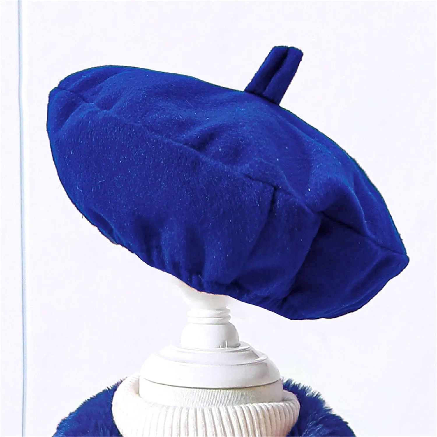 Girls Trench Coats Long Sleeve Furry Collar Warm Peacoat with Beret Hat Set for Casual Wear Toddler
