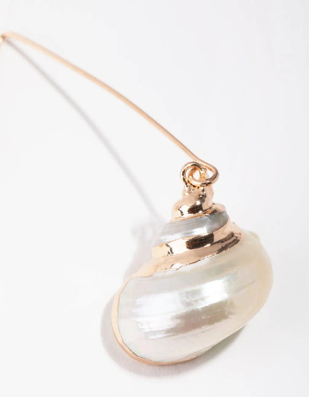 Gold Pearly Conch Drop Earrings