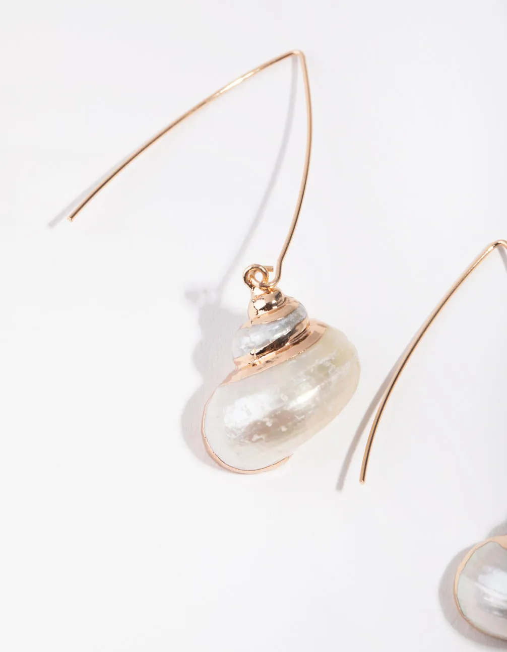 Gold Pearly Conch Drop Earrings