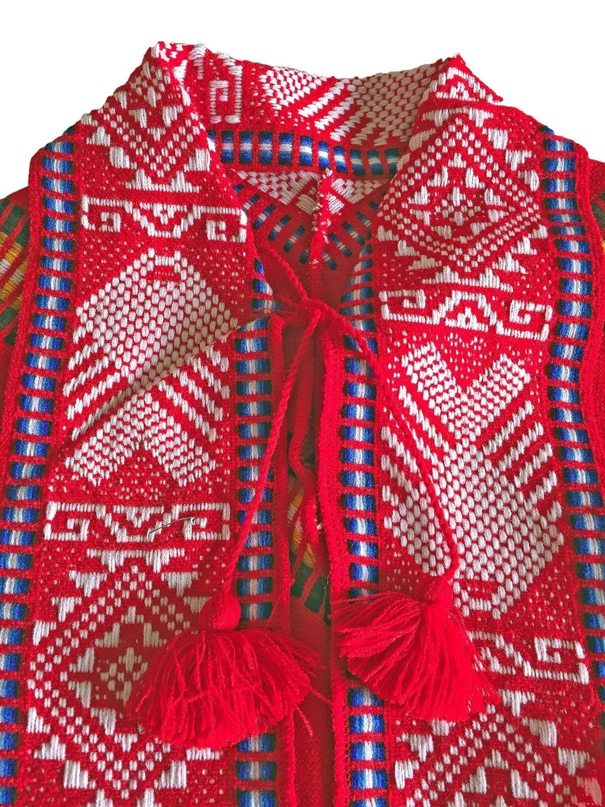 Gualaquiza - Alpaca wool Serape Poncho with scarf - Piranha pattern - Unisex