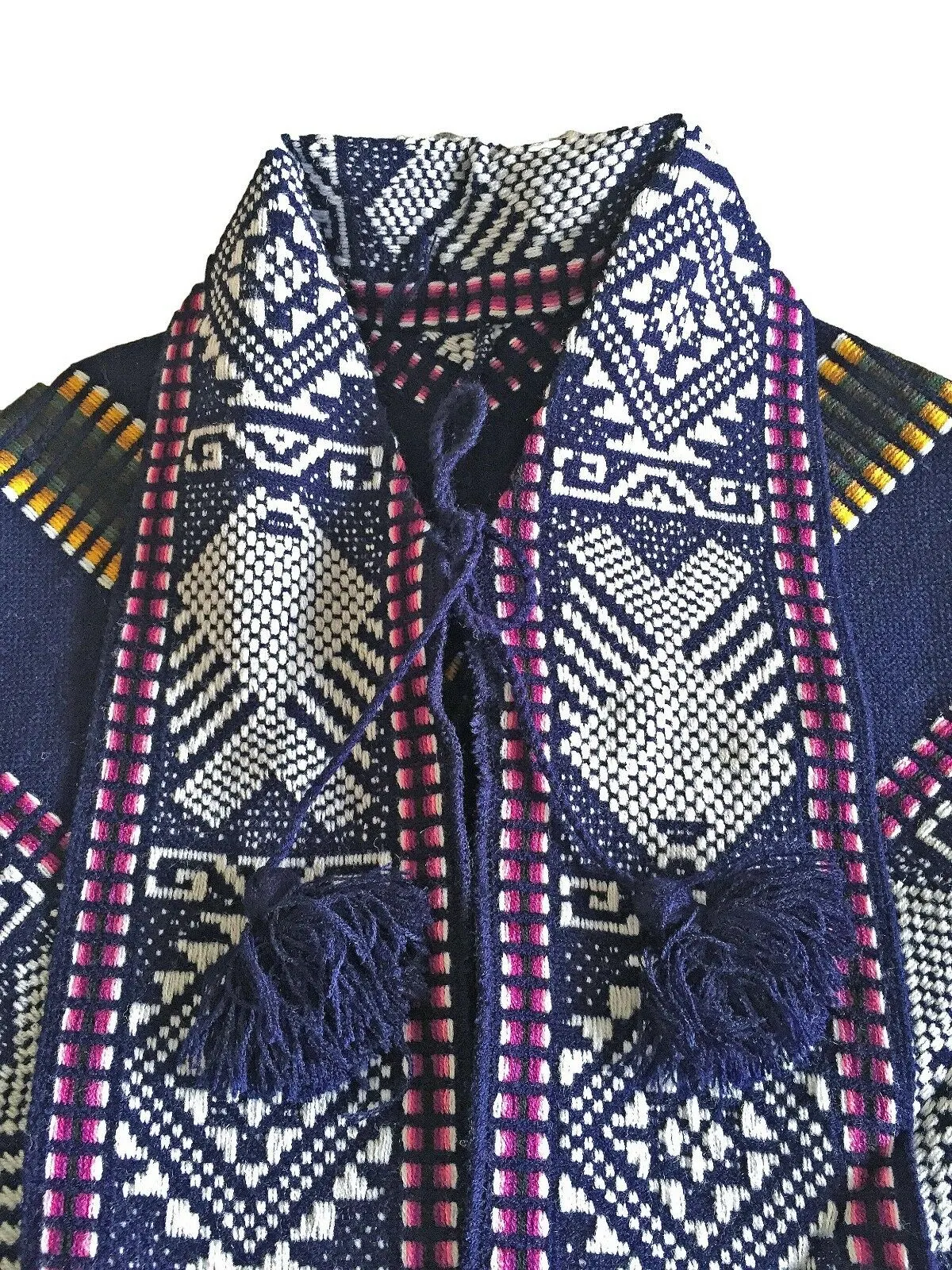 Gualaquiza - Alpaca wool Serape Poncho with scarf - Piranha pattern - Unisex