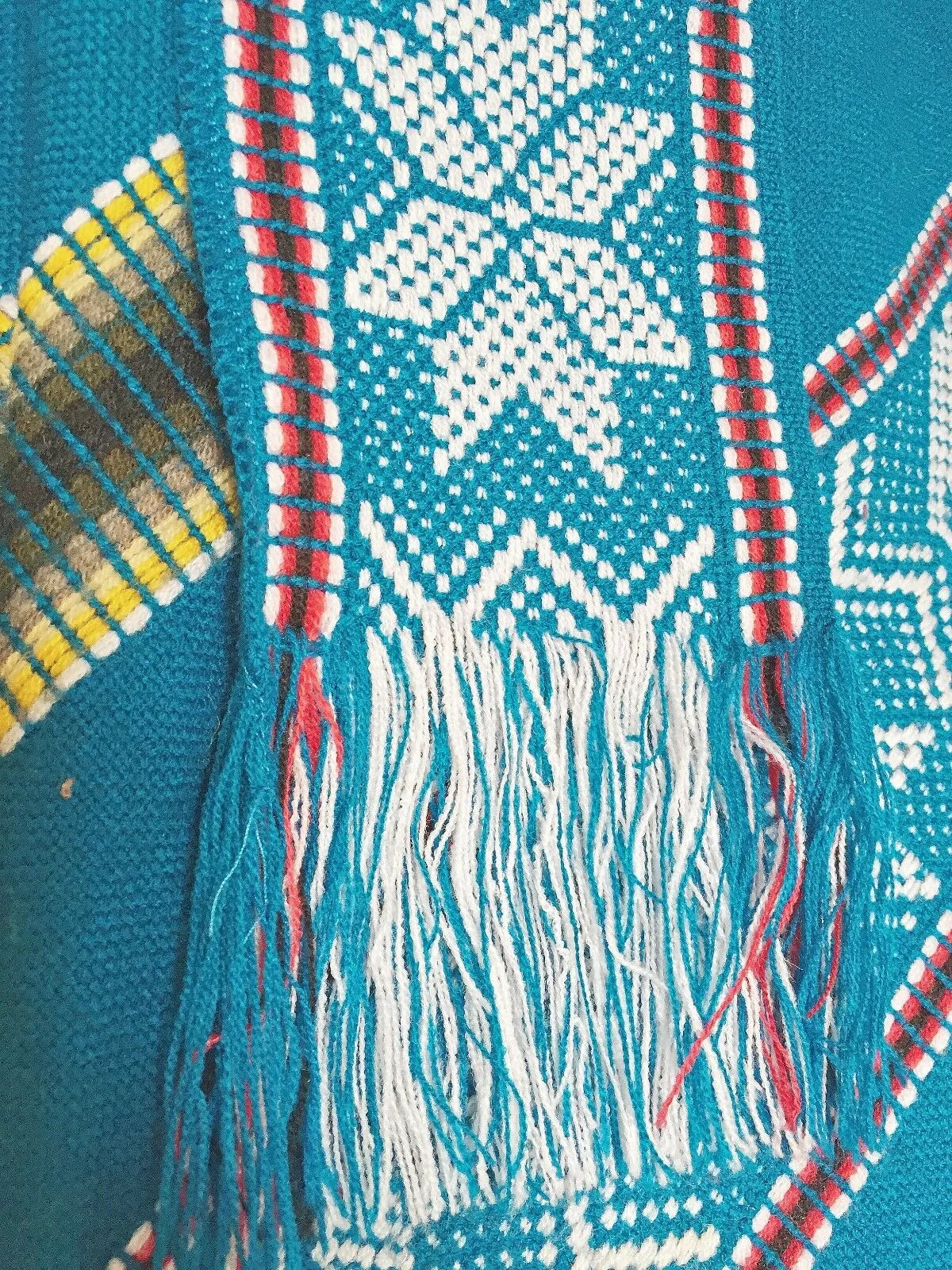 Gualaquiza - Alpaca wool Serape Poncho with scarf - Piranha pattern - Unisex