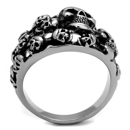 High polished (no plating) Stainless Steel Ring with Epoxy in Jet for Women Style TK2332