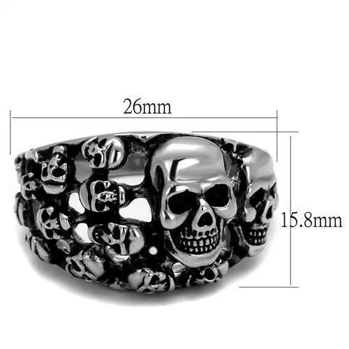High polished (no plating) Stainless Steel Ring with Epoxy in Jet for Women Style TK2332