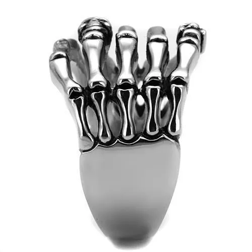 High polished (no plating) Stainless Steel Ring with Epoxy in Jet for Women Style TK2512