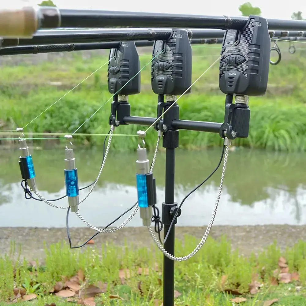 Hirisi Carp Fishing Bite Alarm Set and Swingers Fishing Rod Pod Holder