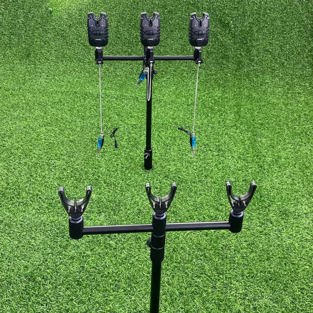 Hirisi Carp Fishing Bite Alarm Set and Swingers Fishing Rod Pod Holder