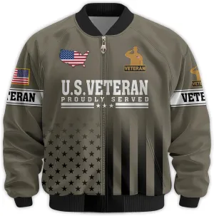 Honoring Patriotic Varsity Bomber Jacket for Veterans, Military Style Mens Outdoor Jacket  Perfect Veterans Day Gifts