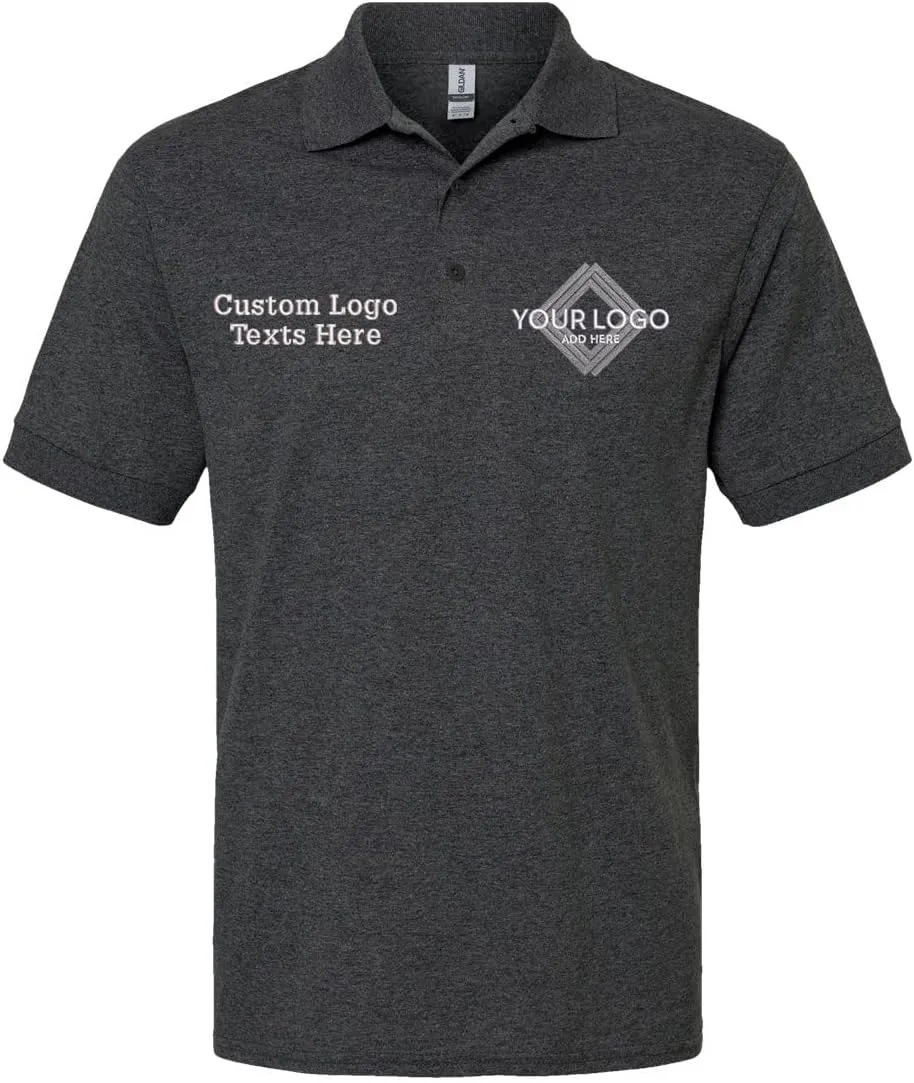 INK STITCH 8800 Custom Embroidery Personalized Logo Texts Dry Blend Jersey Polo Shirts