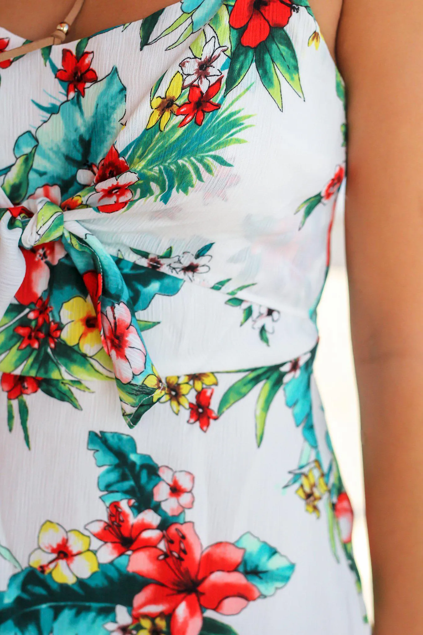 Ivory Tropical Short Dress
