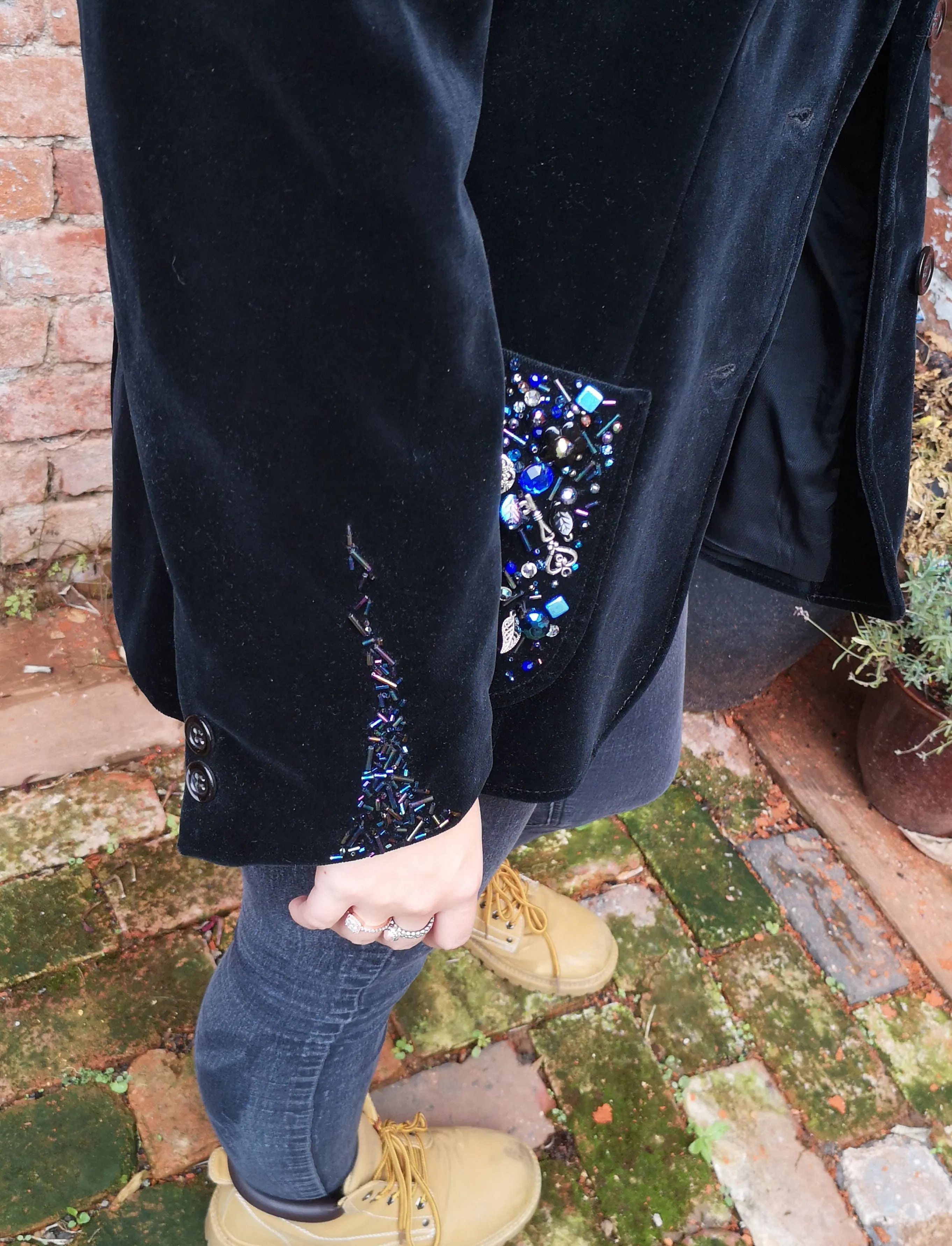 Jareth "the goblin king" inspired blinged, boho, festival jacket, ladies size 14