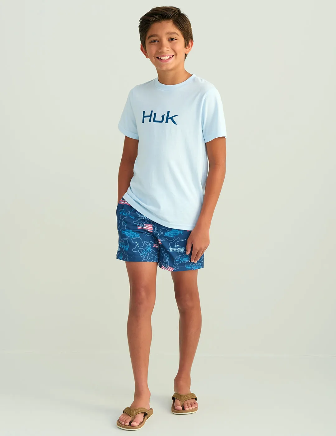 Kids Fish And Flags Pursuit Volley Swim Short