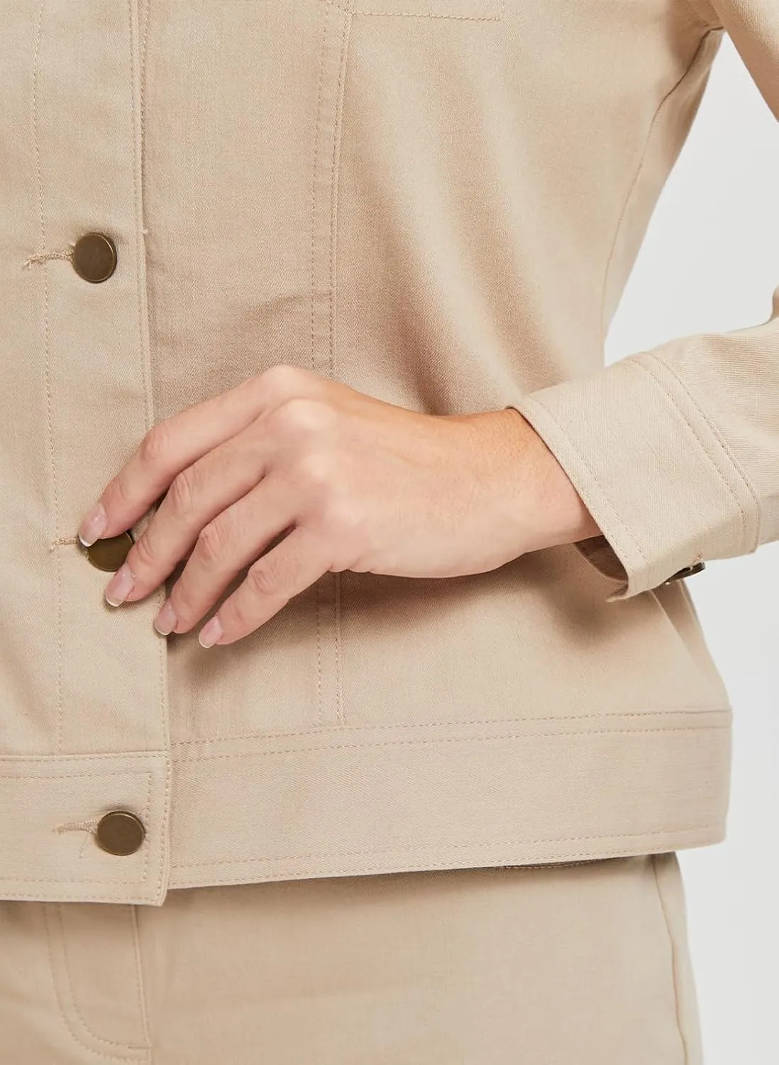 KYAL Women's Light Beige Business Shirt - Wrinkle-Resistant Professional Office Attire for Corporate Professionals