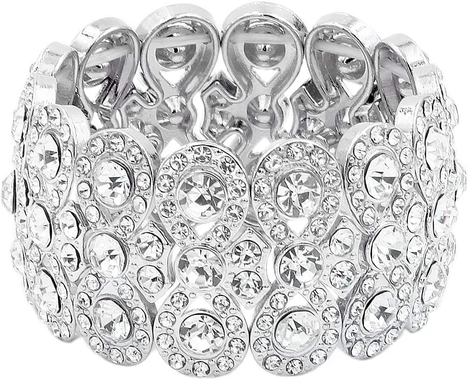 Lavencious Infinity Shape Rhinestone Stretch Bracelet Evening Party Jewelry 7