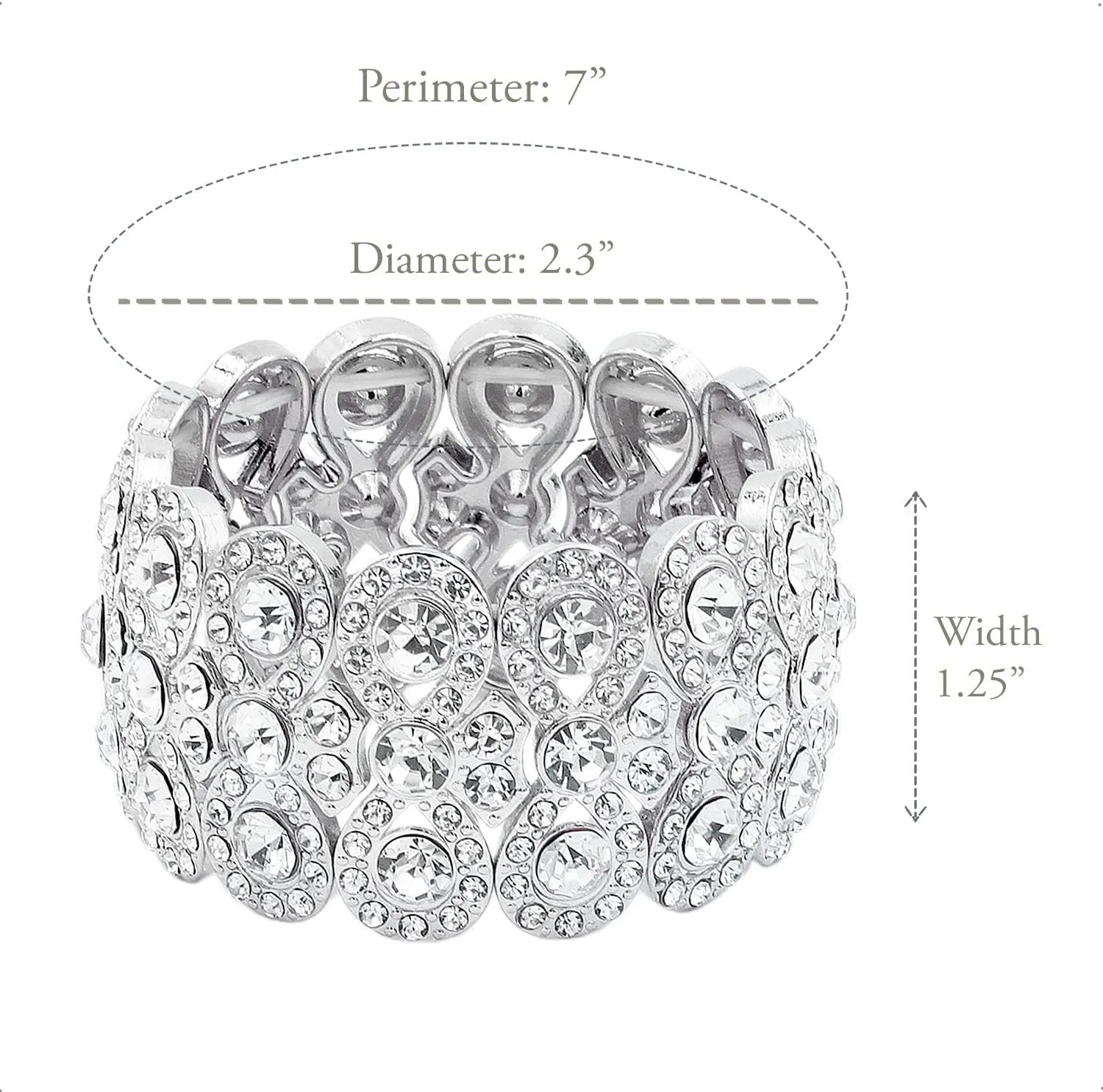 Lavencious Infinity Shape Rhinestone Stretch Bracelet Evening Party Jewelry 7