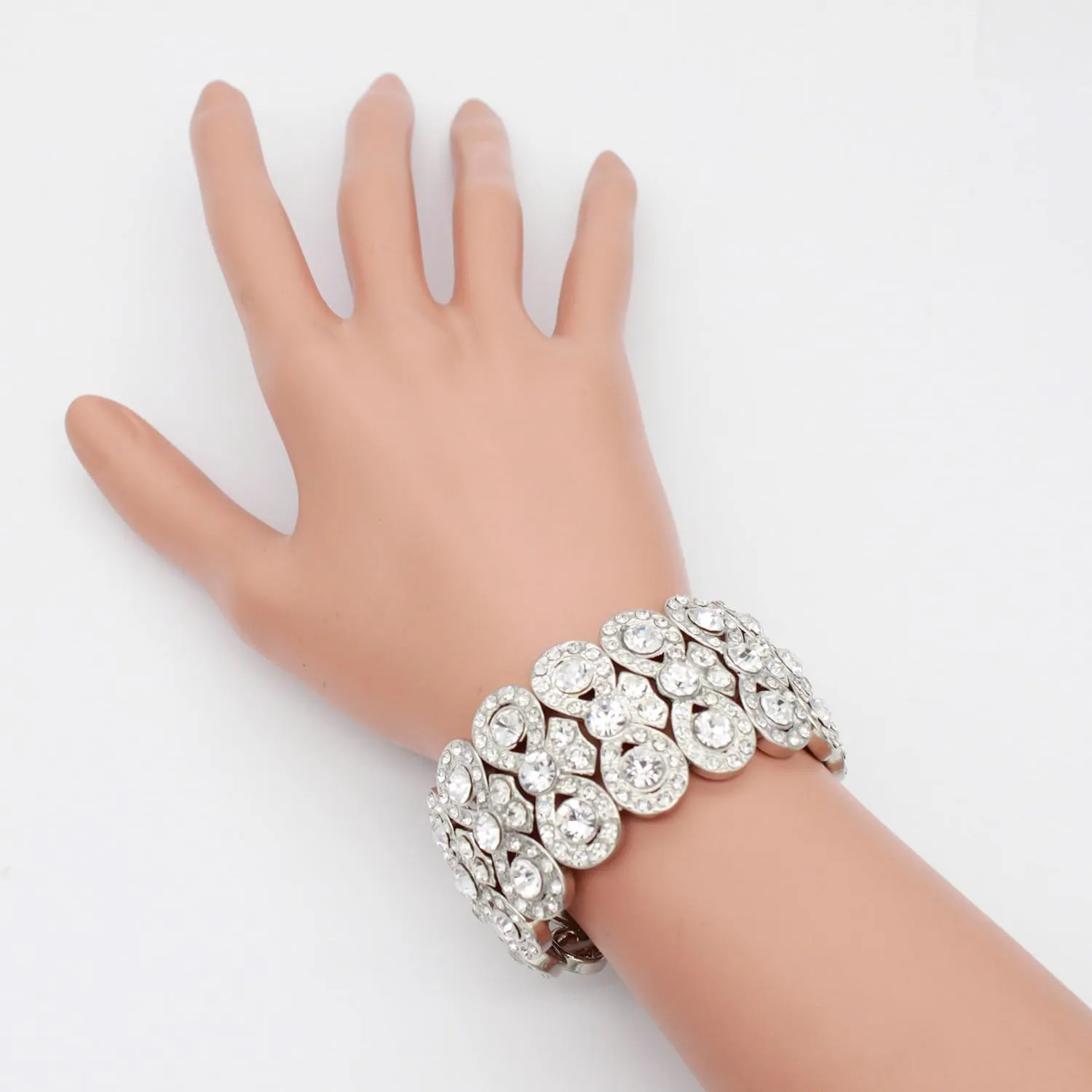 Lavencious Infinity Shape Rhinestone Stretch Bracelet Evening Party Jewelry 7