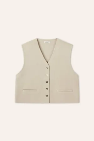 LULU cashmere-blended gilet (Beige)