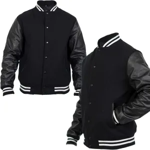 Mount Helicon Two-Tone Leather Baseball Varsity Jacket for Men - Premium Quality and Unique Design