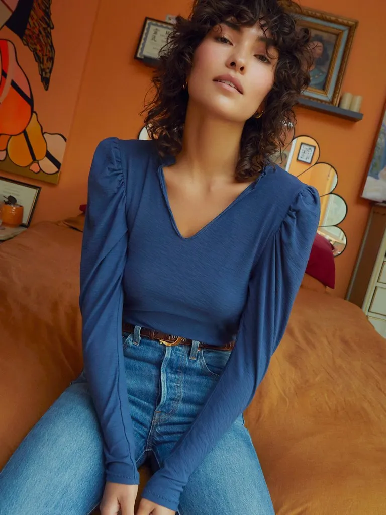 Nation LTD - Tamira Elizabethan Tee in Ocean