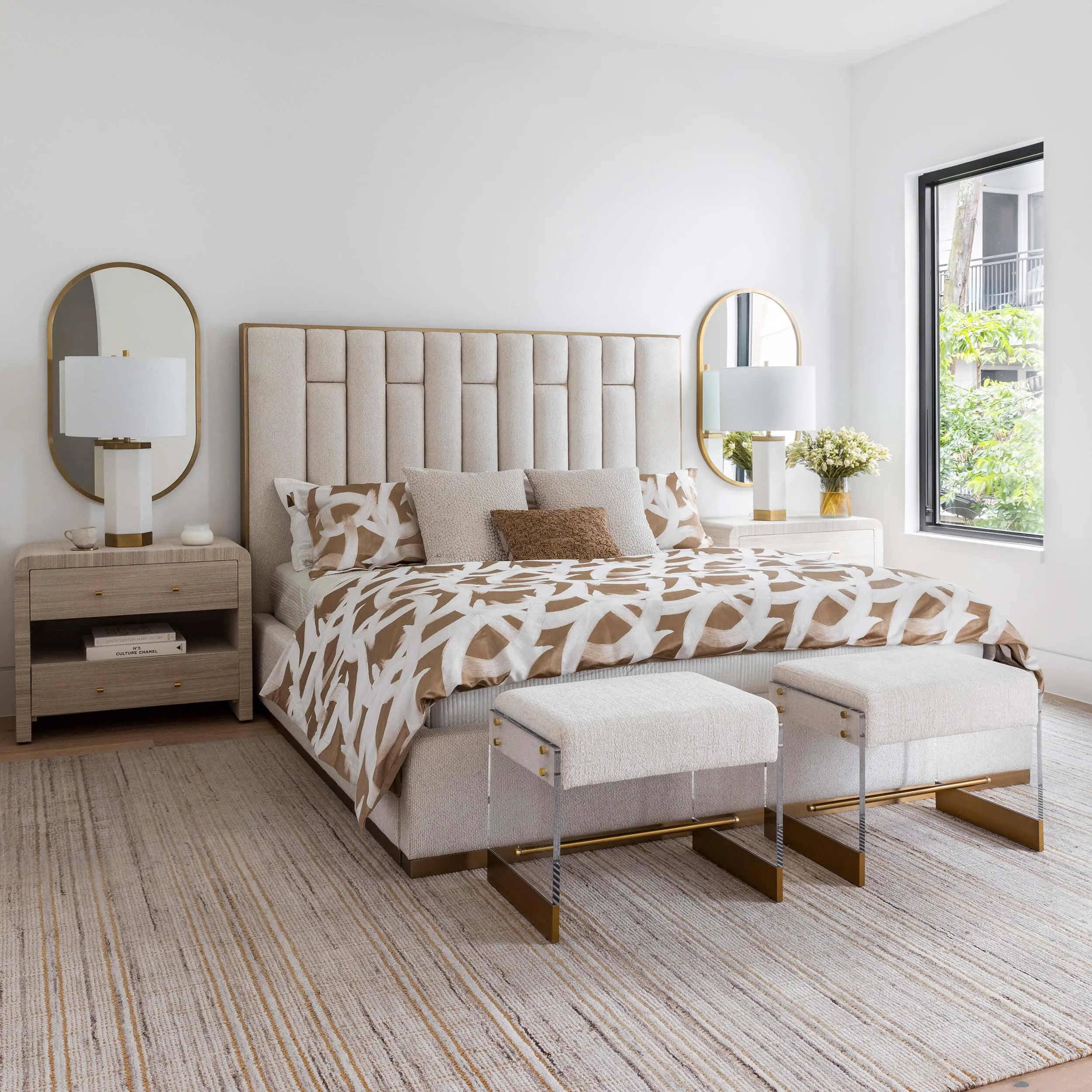 Nemu King Bed, Rhea Light Barley