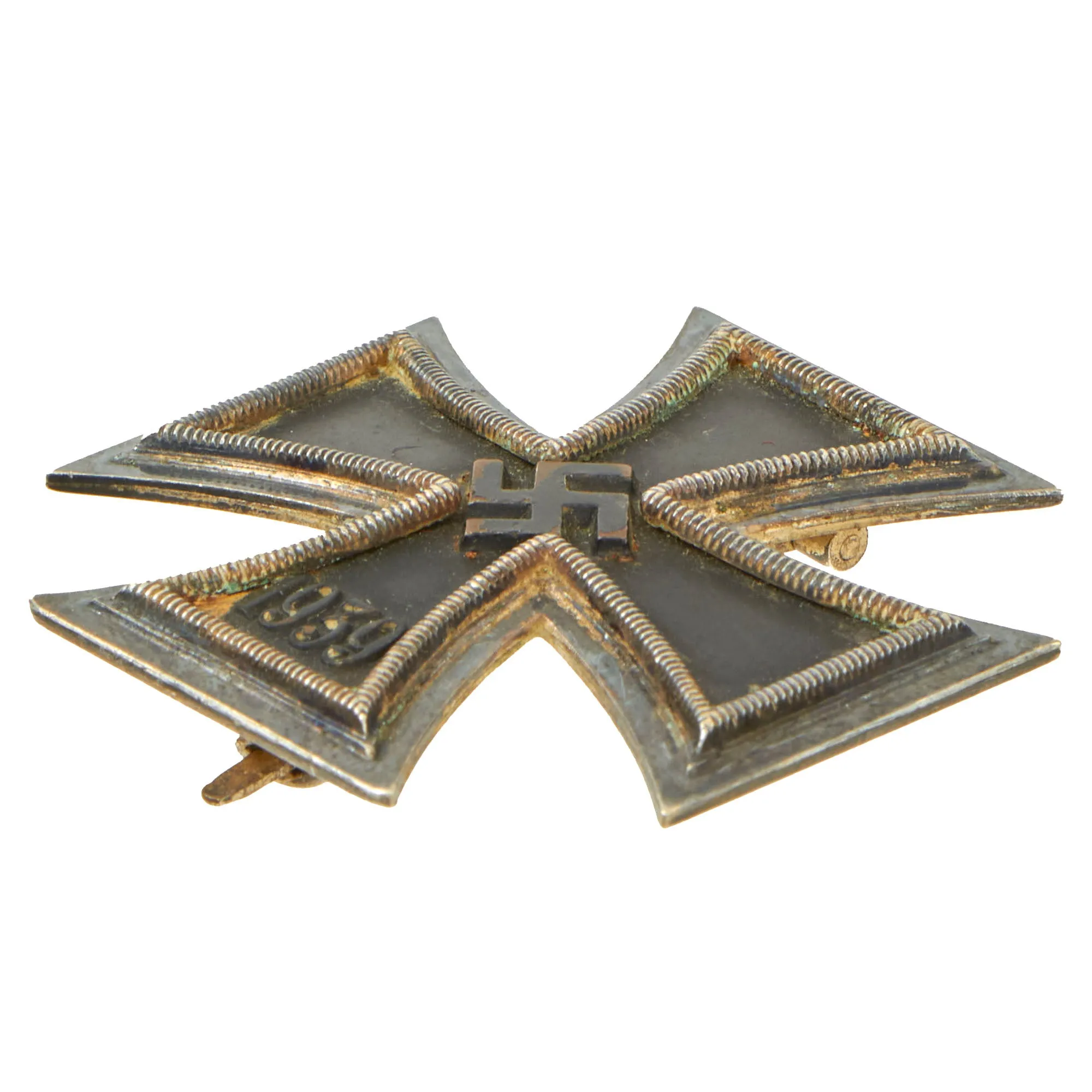 Original German WWII Vaulted Iron Cross First Class 1939 with Pinback - EKI - Unmarked