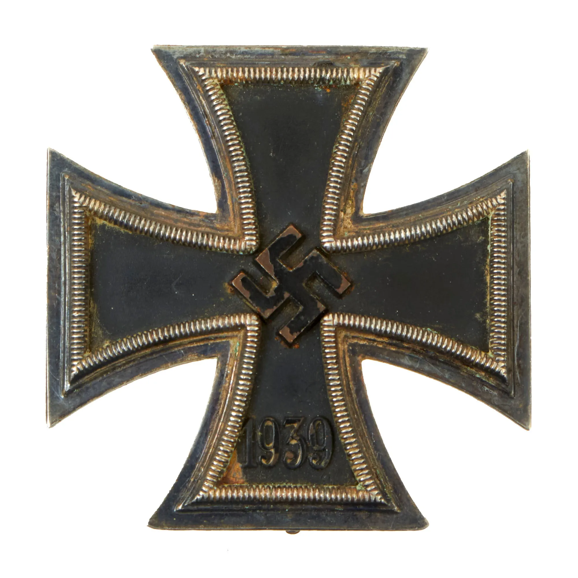 Original German WWII Vaulted Iron Cross First Class 1939 with Pinback - EKI - Unmarked