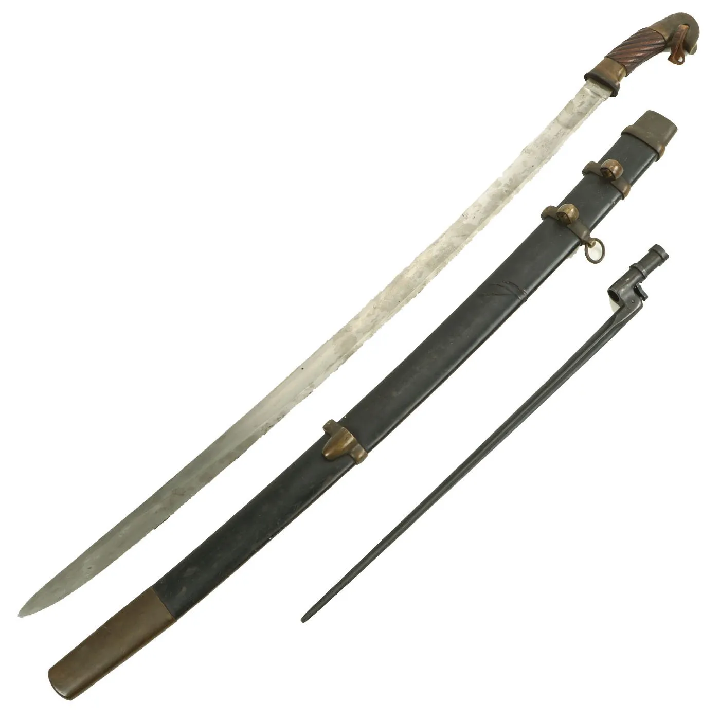 Original Soviet Russian 1941 Cossack Shashka Saber with M-1891/30 Mosin-Nagant Bayonet - Marked CCCP