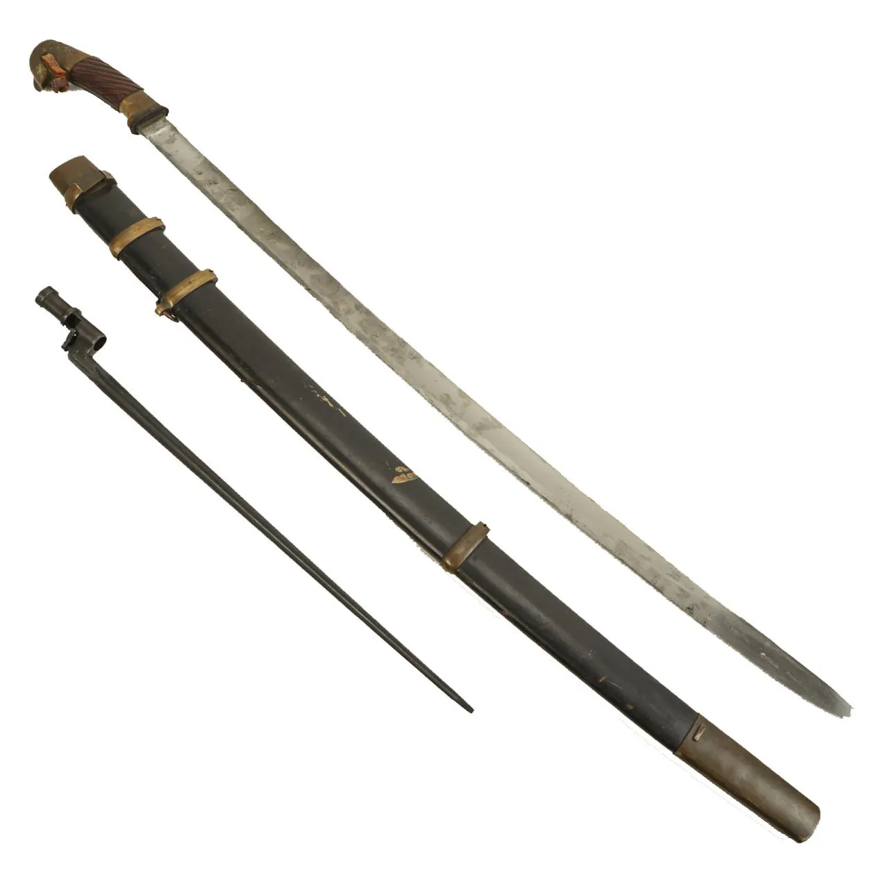 Original Soviet Russian 1941 Cossack Shashka Saber with M-1891/30 Mosin-Nagant Bayonet - Marked CCCP