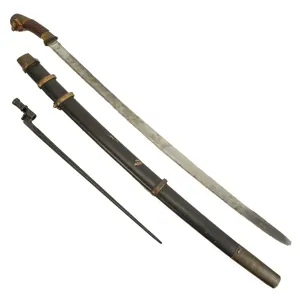 Original Soviet Russian 1941 Cossack Shashka Saber with M-1891/30 Mosin-Nagant Bayonet - Marked CCCP