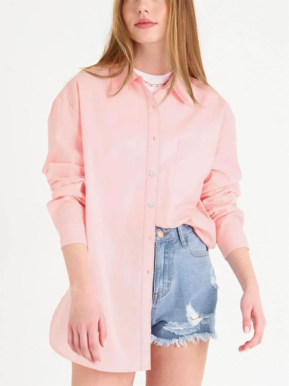 Paintcolors Womens Button Down Shirts Long Sleeve Dressy Casual Blouses Button Up Collared Shirts Tops for women