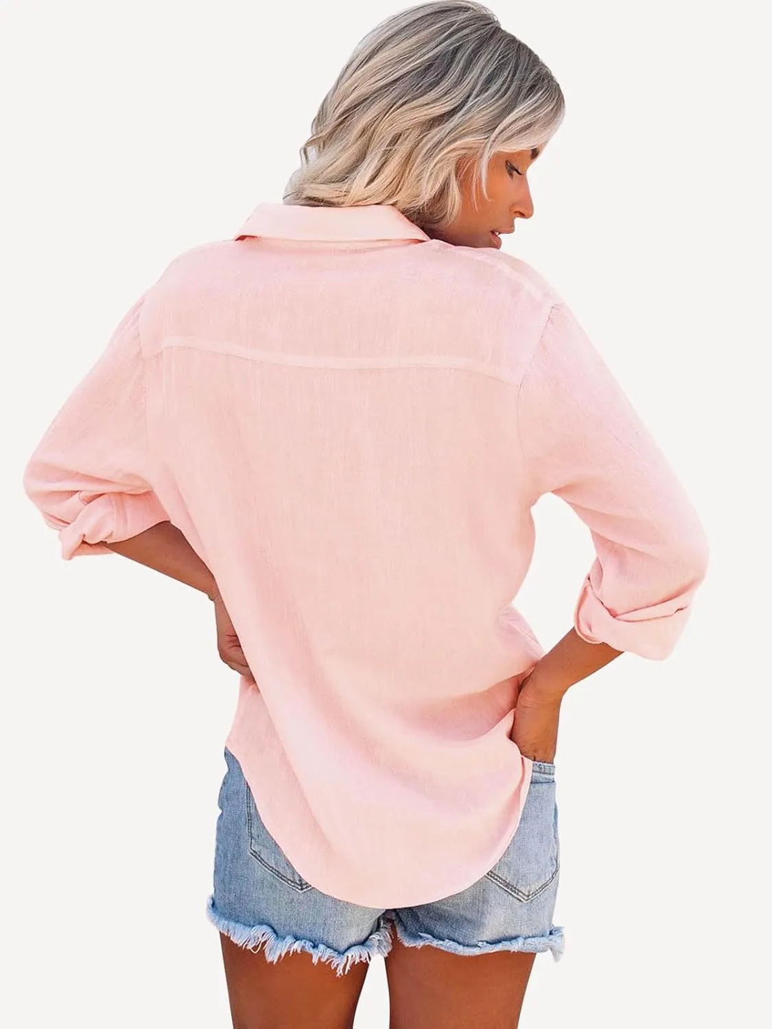 Paintcolors Womens Button Down Shirts Long Sleeve Dressy Casual Blouses Button Up Collared Shirts Tops for women