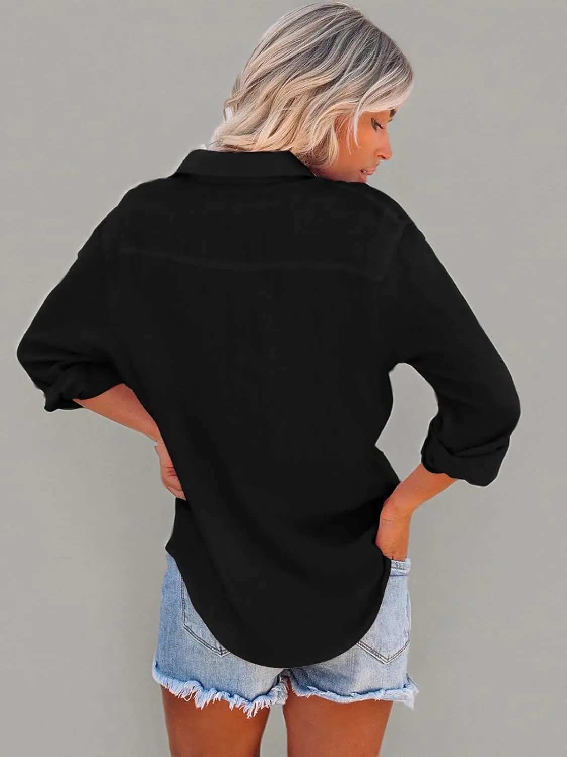 Paintcolors Womens Button Down Shirts Long Sleeve Dressy Casual Blouses Button Up Collared Shirts Tops for women