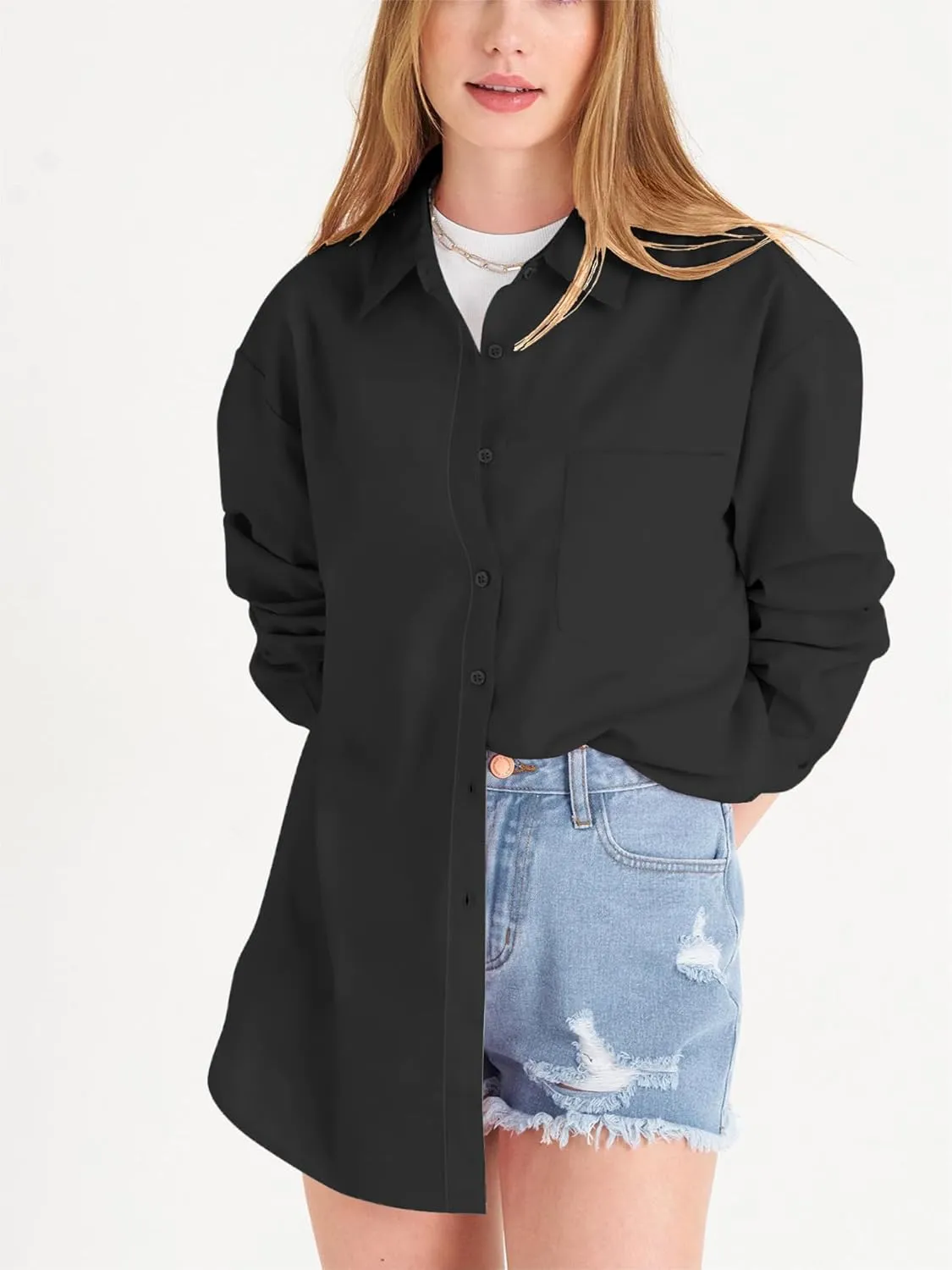Paintcolors Womens Button Down Shirts Long Sleeve Dressy Casual Blouses Button Up Collared Shirts Tops for women