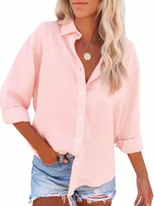 Paintcolors Womens Button Down Shirts Long Sleeve Dressy Casual Blouses Button Up Collared Shirts Tops for women