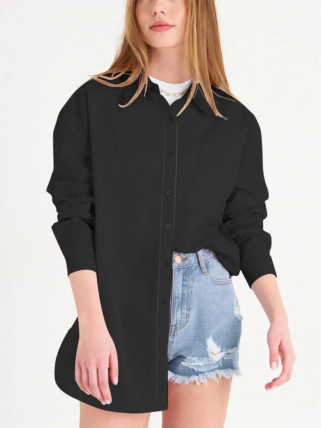 Paintcolors Womens Button Down Shirts Long Sleeve Dressy Casual Blouses Button Up Collared Shirts Tops for women