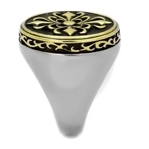Plating Stainless Steel Ring Epoxy Jet TK2241 for Men Style TK2241