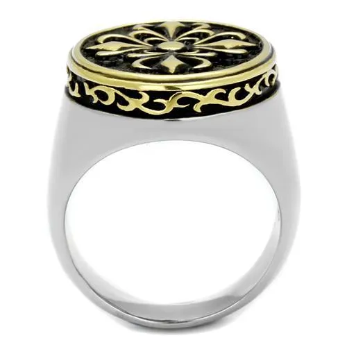 Plating Stainless Steel Ring Epoxy Jet TK2241 for Men Style TK2241