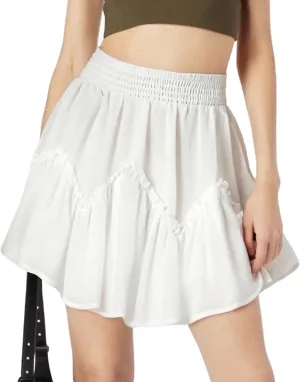 Scarlet Darkness Women Mini Skirt Ruffles Flared Skater Skirts High Waisted Short Renaissance Pirate Skirt