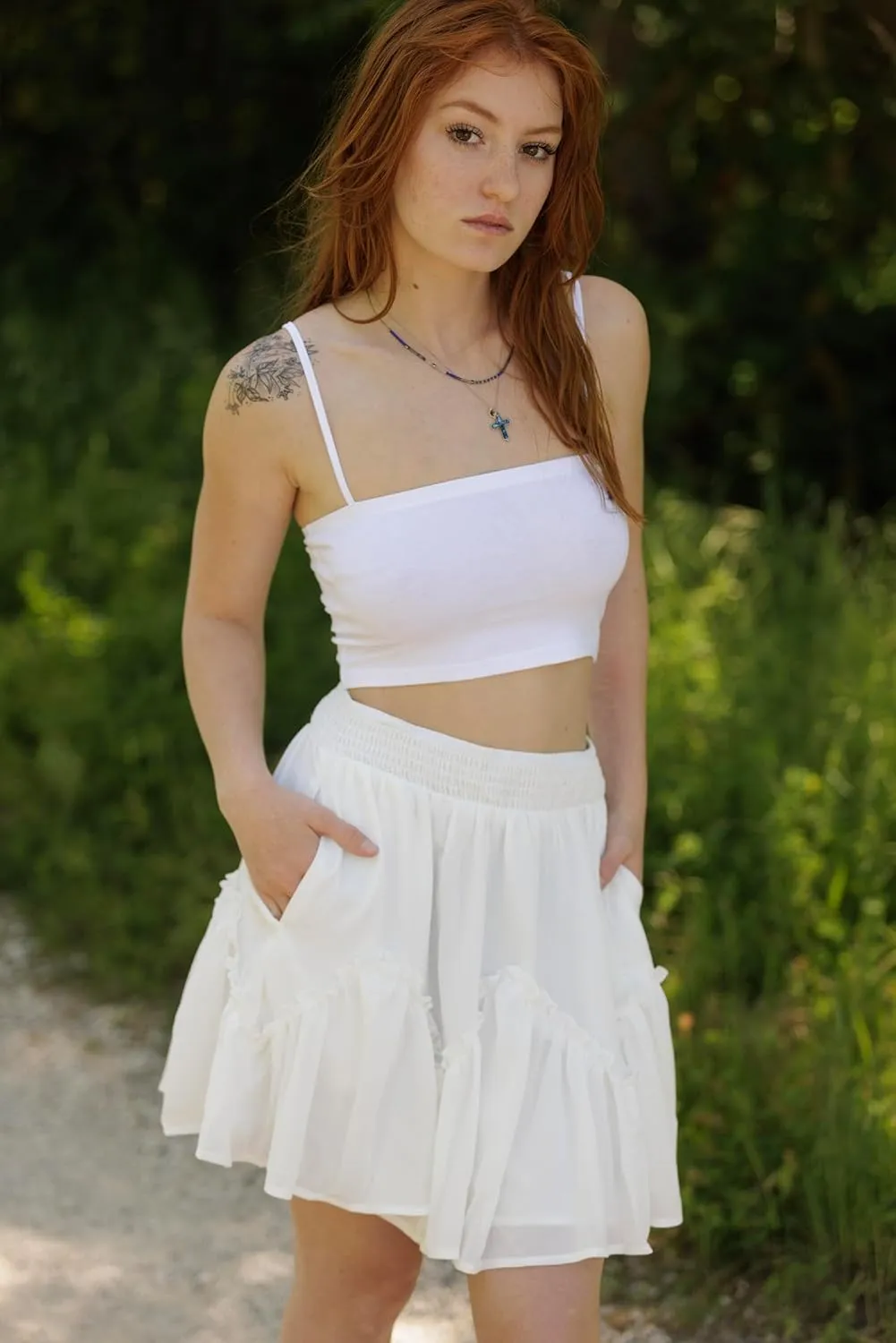 Scarlet Darkness Women Mini Skirt Ruffles Flared Skater Skirts High Waisted Short Renaissance Pirate Skirt